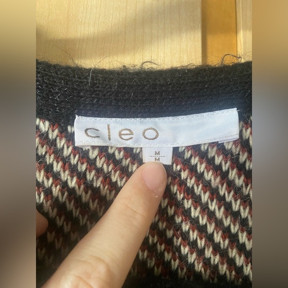 Cleo Houndstooth Long Open-Front Cardigan Size Medium - Picture 5 of 8